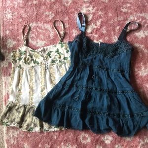 2 Free People baby doll style tank tops